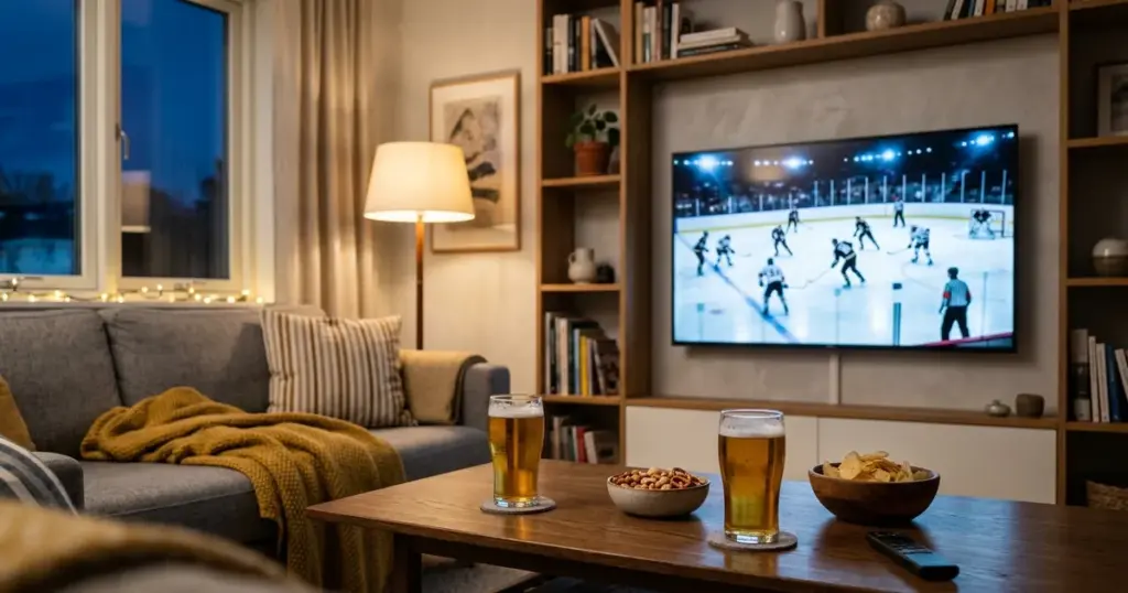 Tv i vardagsrum visar ishockeymatch – se SHL och Allsvenskan via IPTV